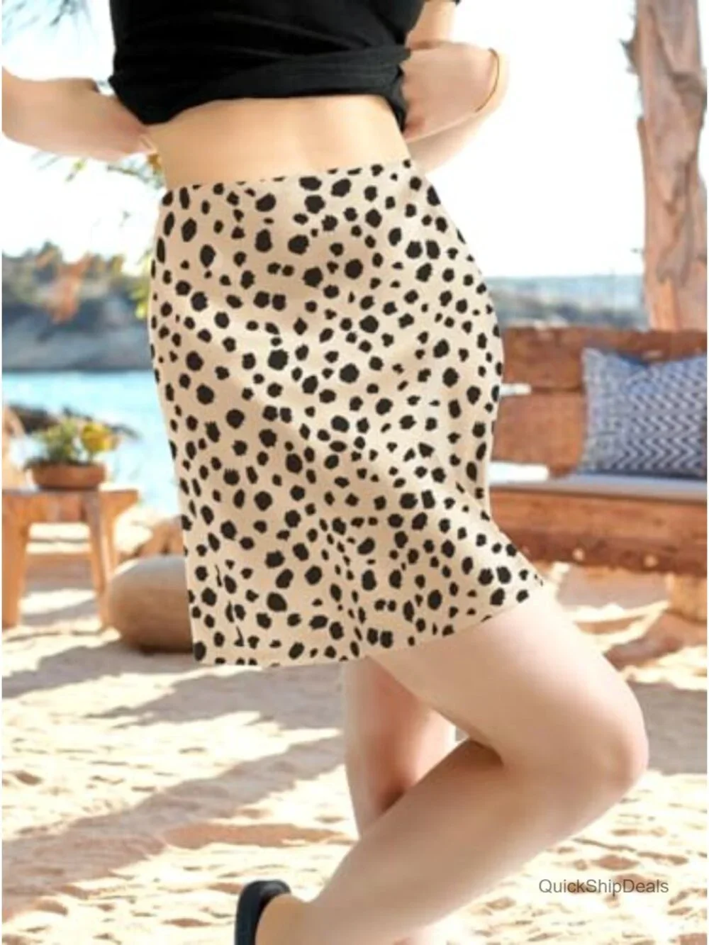 Satin High Elastic Waist Ruffle Bodycon Mini Skirt for Women